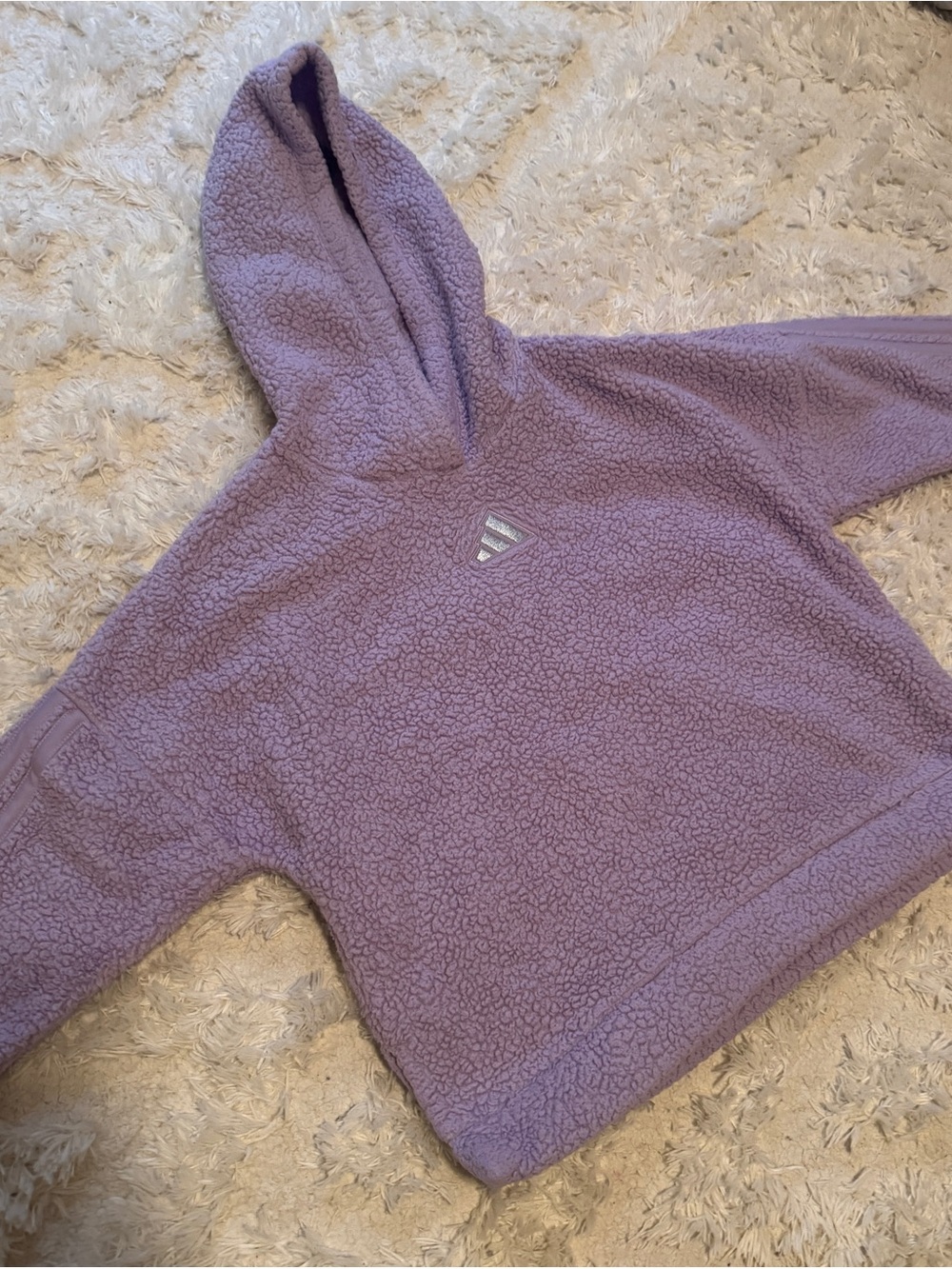 adidas Lavender Sherpa Pullover Hoodie